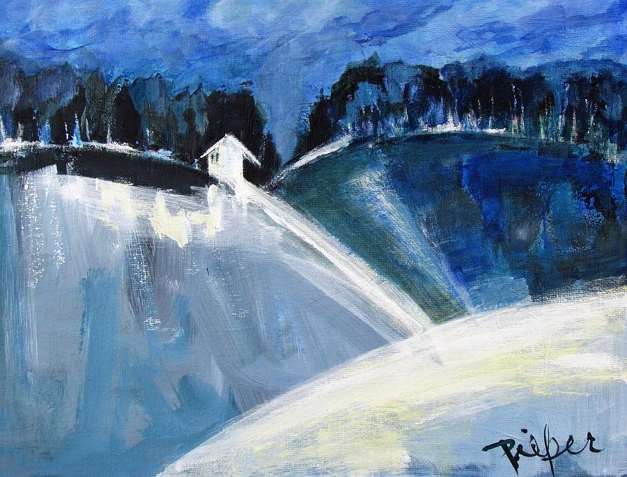 Hillside in Winter Painting by Betty Pieper