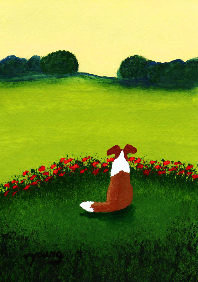 Hillside Poppies Painting