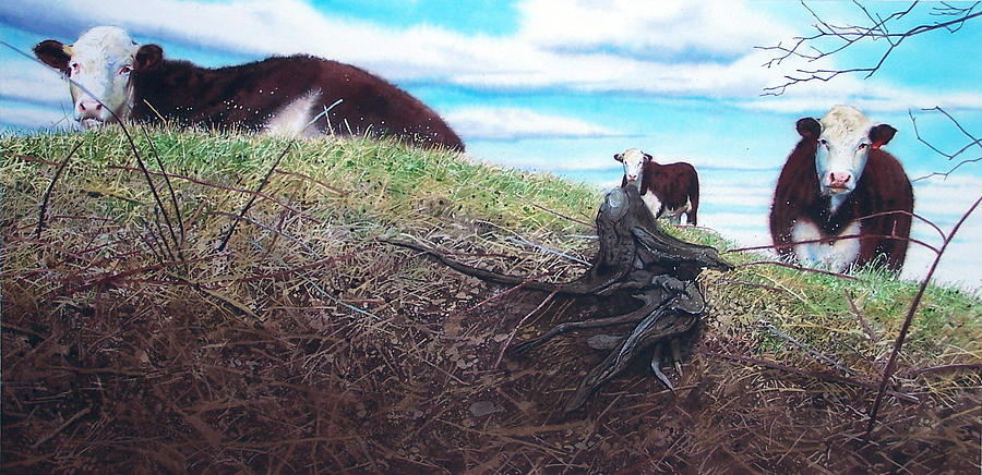 Farm Animals Painting - Hillside Retreat by Denny Bond
