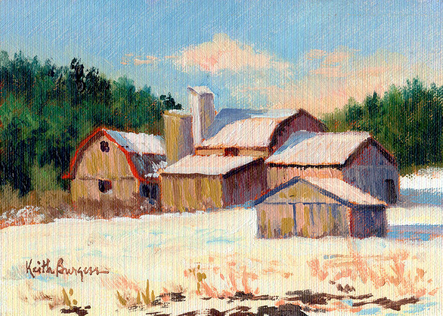 Hillside With Barns Painting by Keith Burgess - Fine Art America