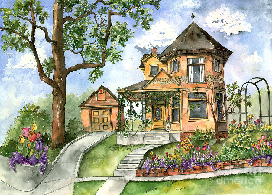 Hilltop Home Painting by Shelley Wallace Ylst