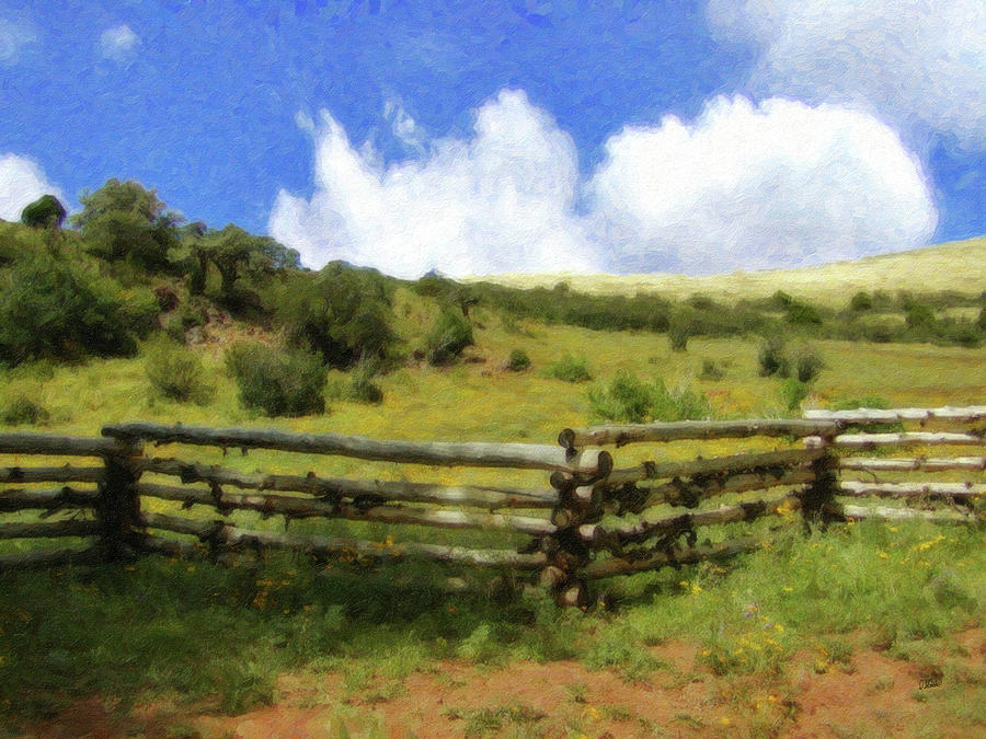 Hilltop Meadow Cedar Mountain - LND961601 Painting by Dean Wittle