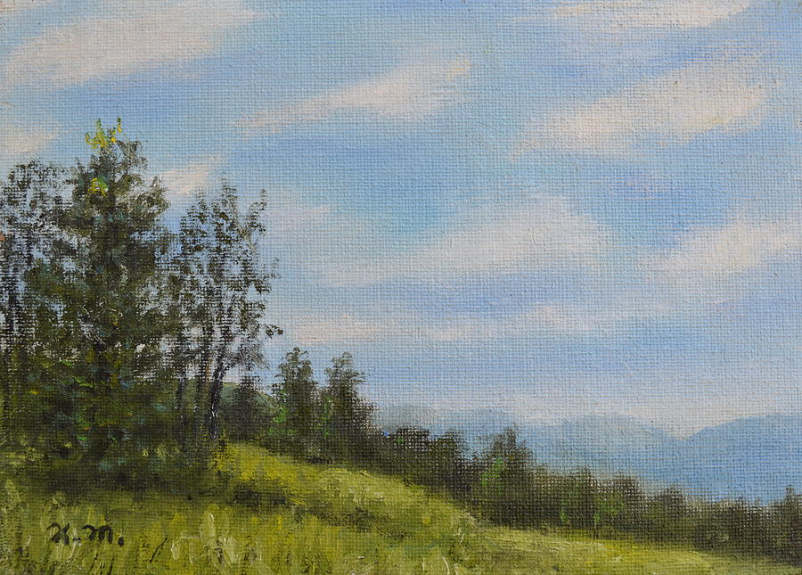 Hilltop Meadow Painting by Kathleen McDermott