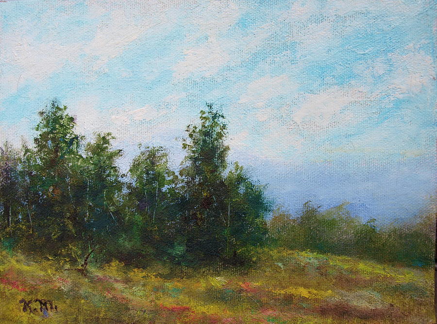 Hilltop Trees Painting by Kathleen McDermott