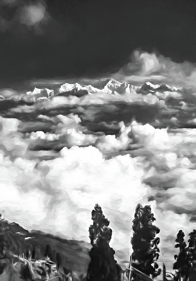 Himalaya - Paint 2 Bw Photograph