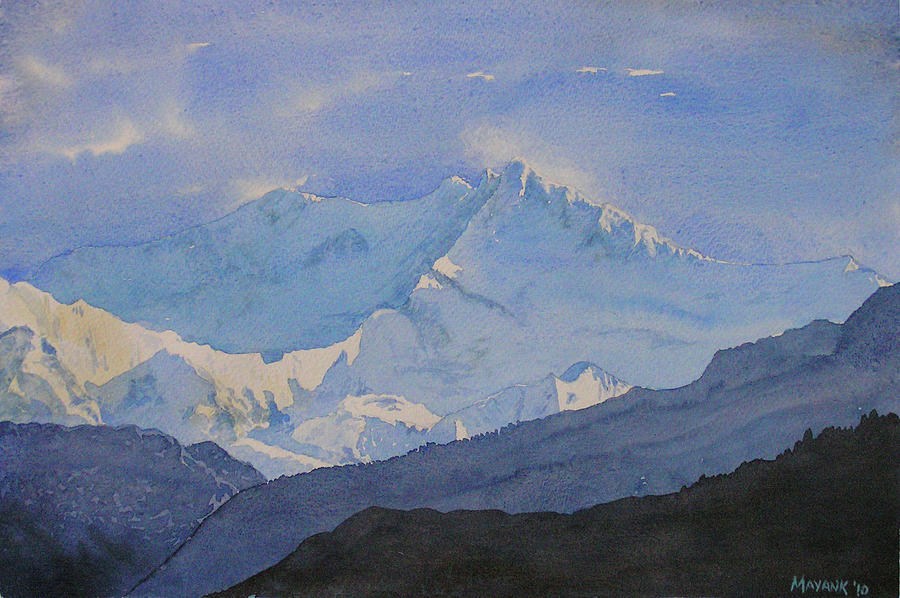 Himalayan Blues Painting by Mayank M M Reid