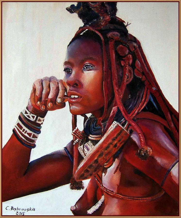 Himba Painting by Cecylia Dabrowska - Fine Art America