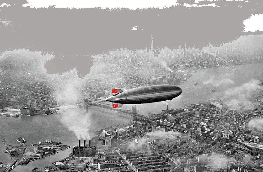 Hindenburg Flies Over Brooklyn New York 1936 Color Added 2015 ...