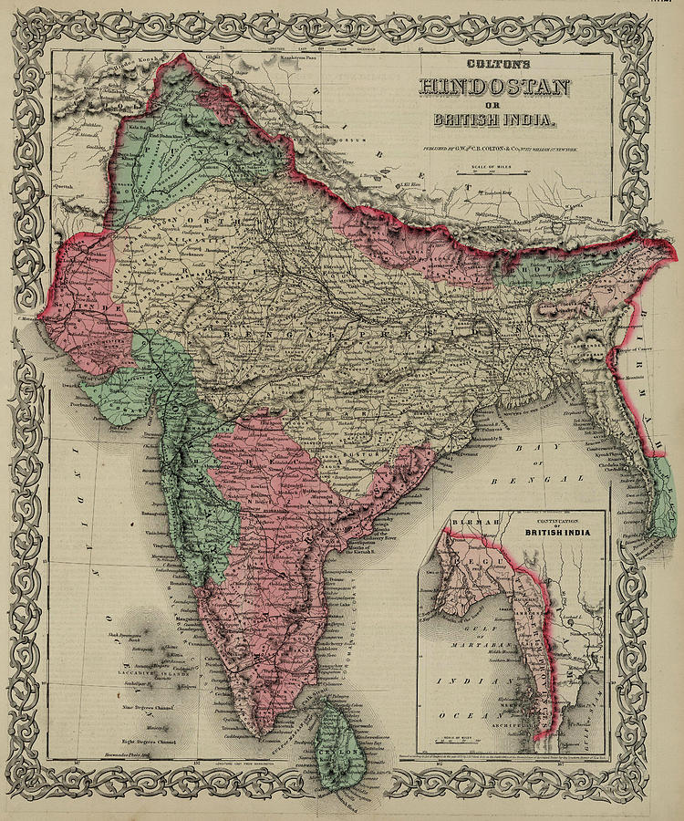 Hindoostan or British India Drawing by Colton | Fine Art America