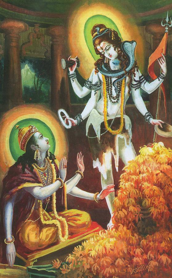 Hindu God Shiva God Vishnu Painting India Painting by Deolalike