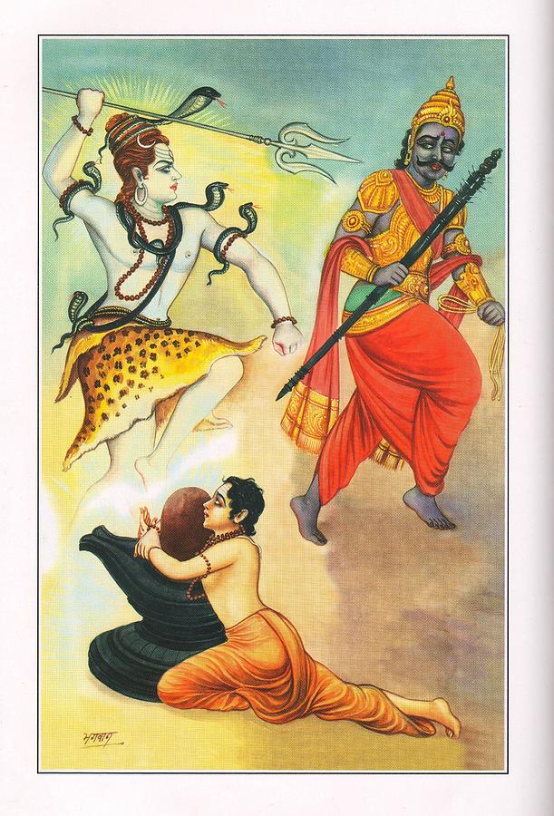 Hindu God Shiva Shankar dev Yam Painting India Painting by Bhagwan - Pixels