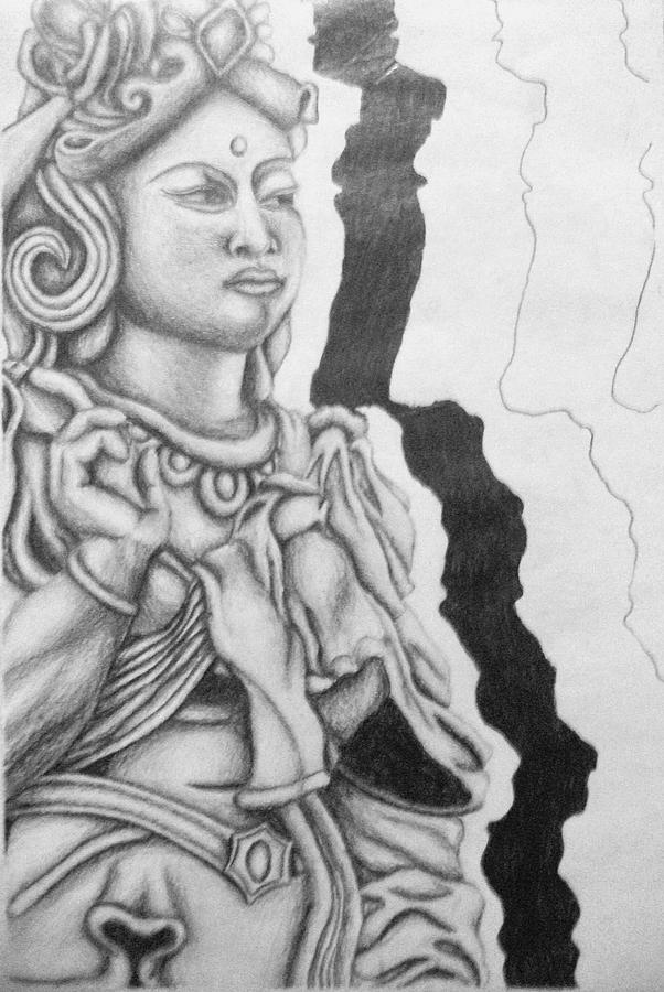 Hanuman-The Hindu God Drawing by Hemesh Goswami | Saatchi Art