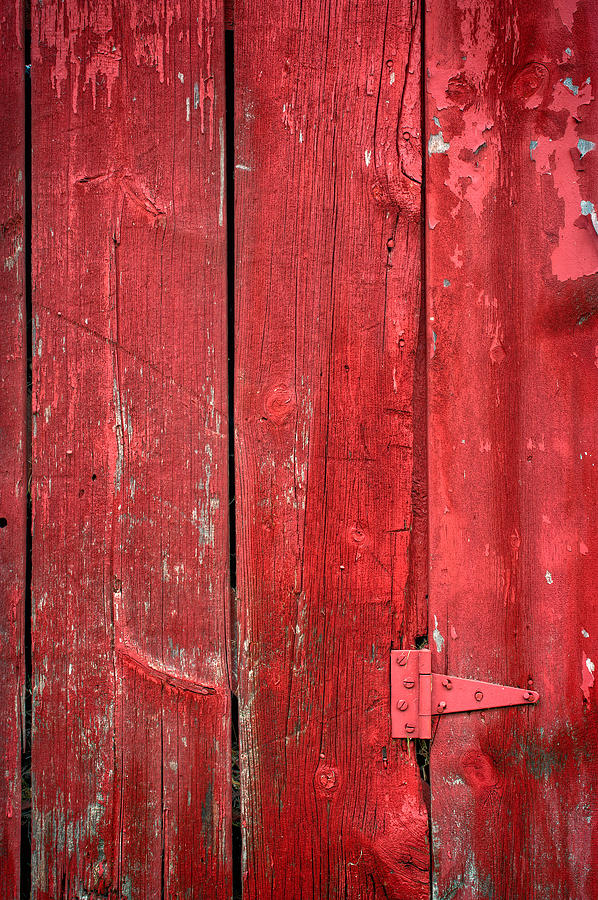 Barn Photograph - Hinge on a Red Barn by Steve Gadomski