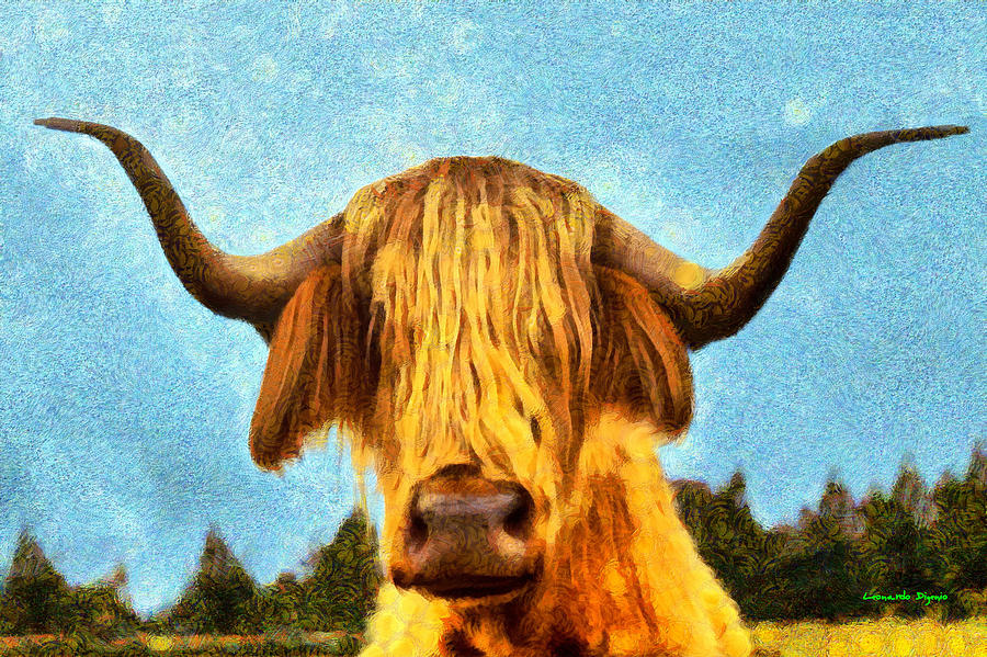 Hippie Cow - DA Digital Art by Leonardo Digenio.