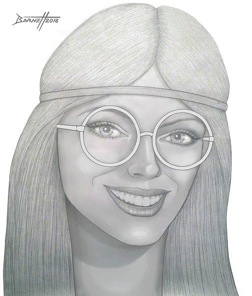 hippie girl drawing