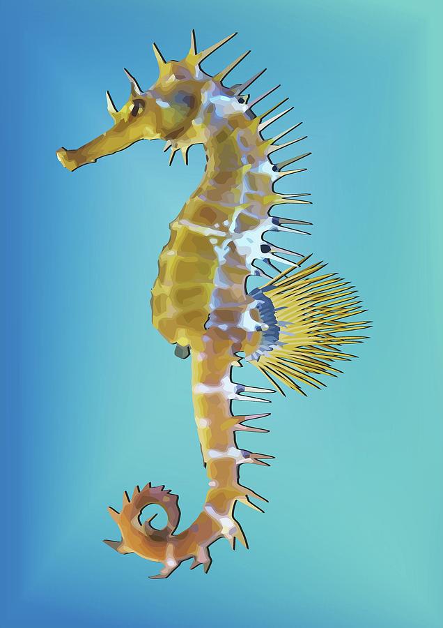 Seahorse Digital Art - Hippocampus  by Quim Abella