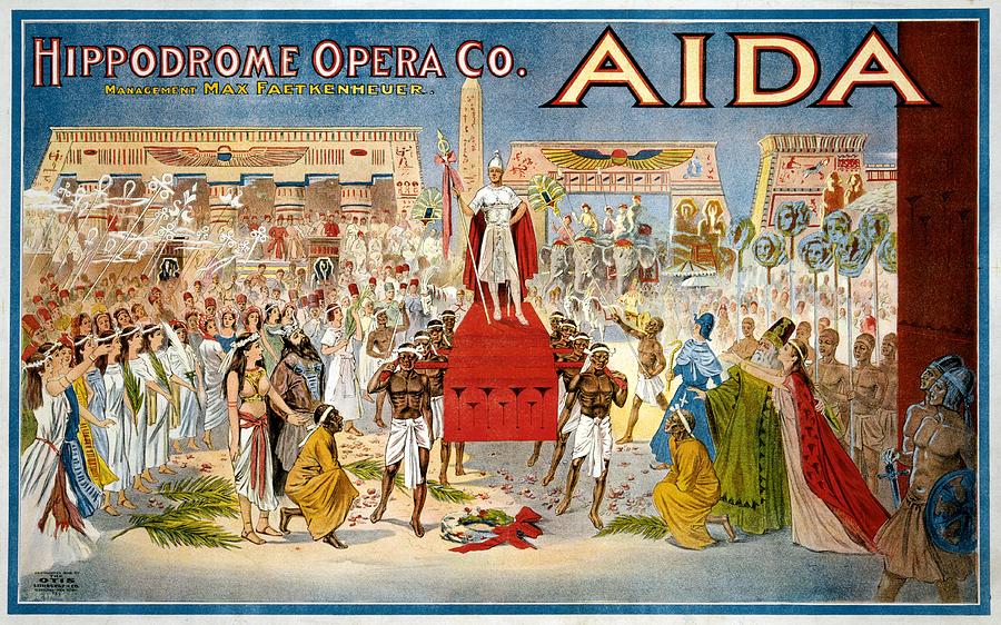 Hippodrome Opera Aida - Theatrical Poster - Retro Travel Poster - Vintage Poster Mixed Media
