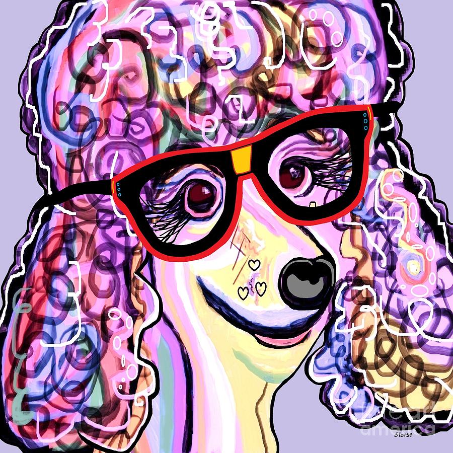 Hipster Poodle Painting by Eloise Schneider Mote
