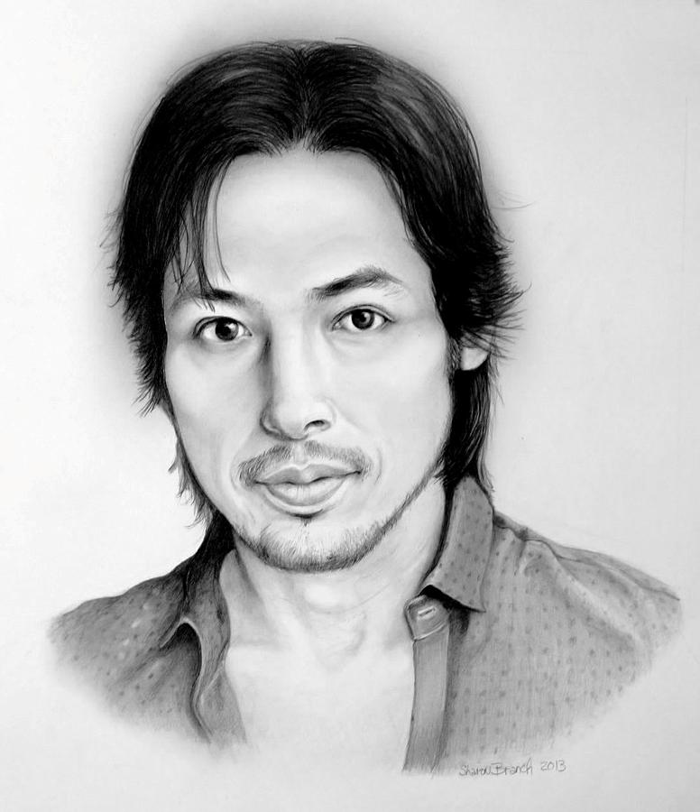 Portrait Drawing - Hiroyuki Sanada sketch by Sharon Branch