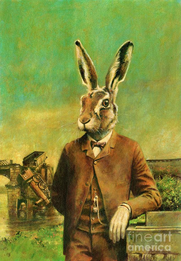 Hirsute A Victorian Hare Painting by Michael Thomas