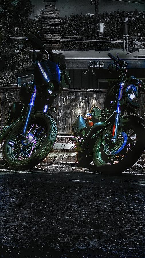 Motorcycles Photograph - His And Hers Motorcycle by Eddie G Motorcycles Photograph - His And Hers Motorcycle by Eddie G
