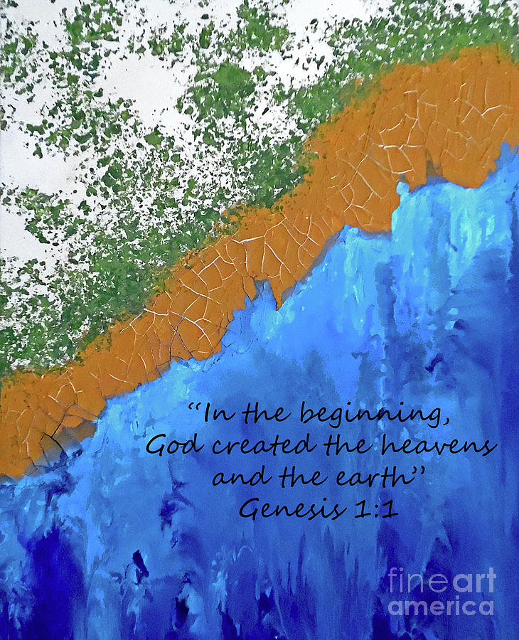 Inspirational Painting - His Creation with Scripture by Jilian Cramb - AMothersFineArt
