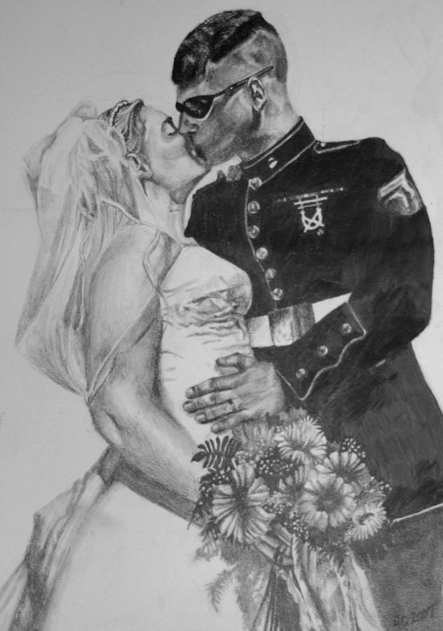 Military Drawing - His Hero at Home by Darcie Duranceau