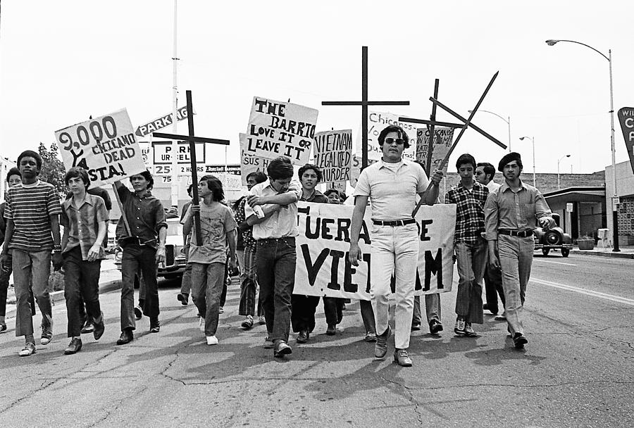 Hispanic Anti-viet Nam War march 1 Tucson Arizona 1971 Photograph by David Lee Guss
