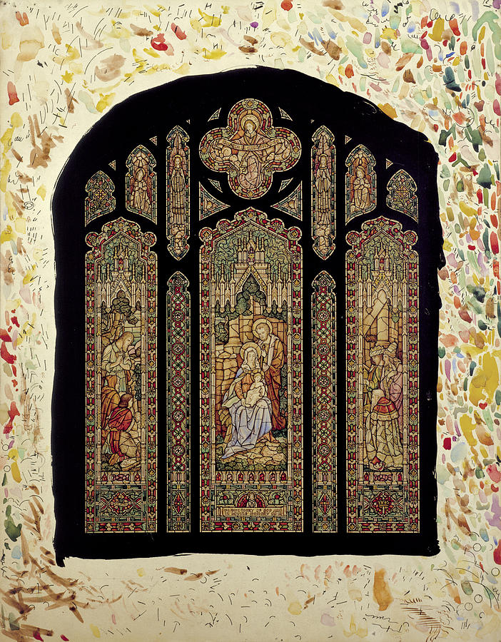 Historic Architectural Rendering of Stained Glass Window ...