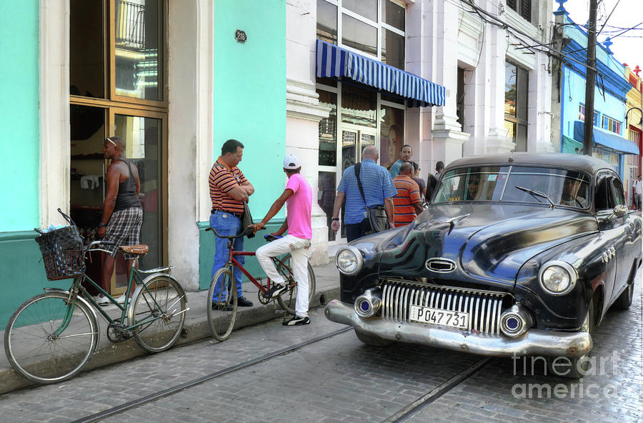 Historic Camaguey Cuba Prints The Cars 2 Photograph by Wayne Moran