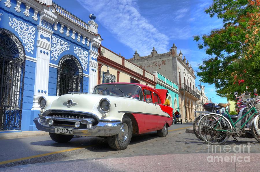 Historic Camaguey Cuba Prints The Cars Photograph by Wayne Moran