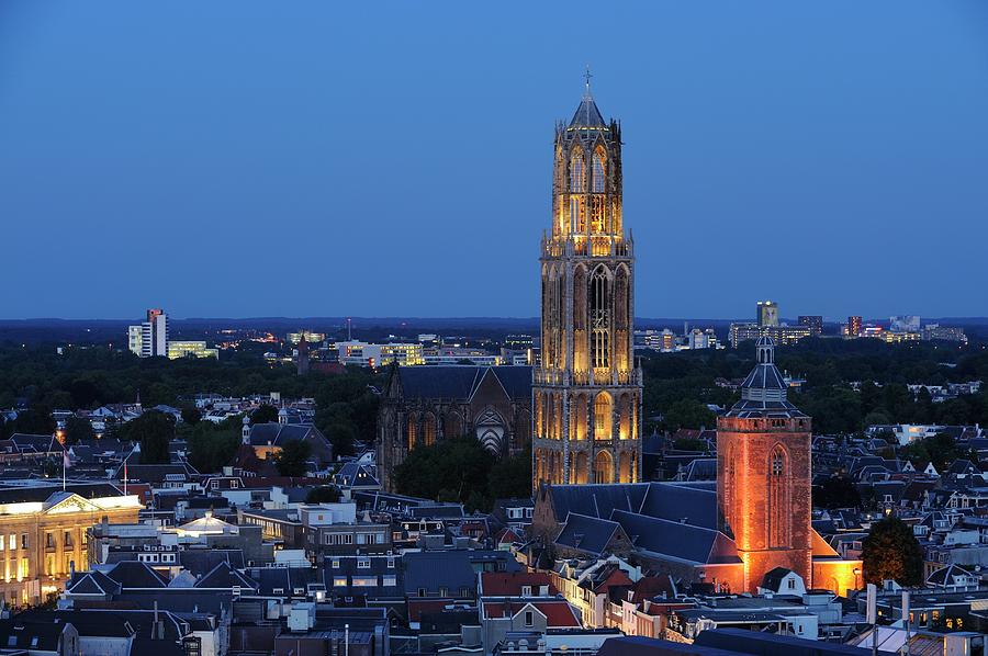 Historic city center of Utrecht with Dom Tower in the evening 268 Photograph by Merijn Van der Vliet