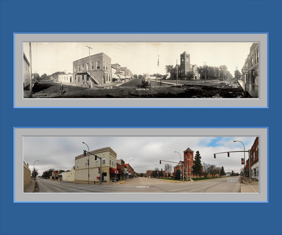 Historic Clarion Iowa Panoramic Reproduction Photograph by Ken DePue