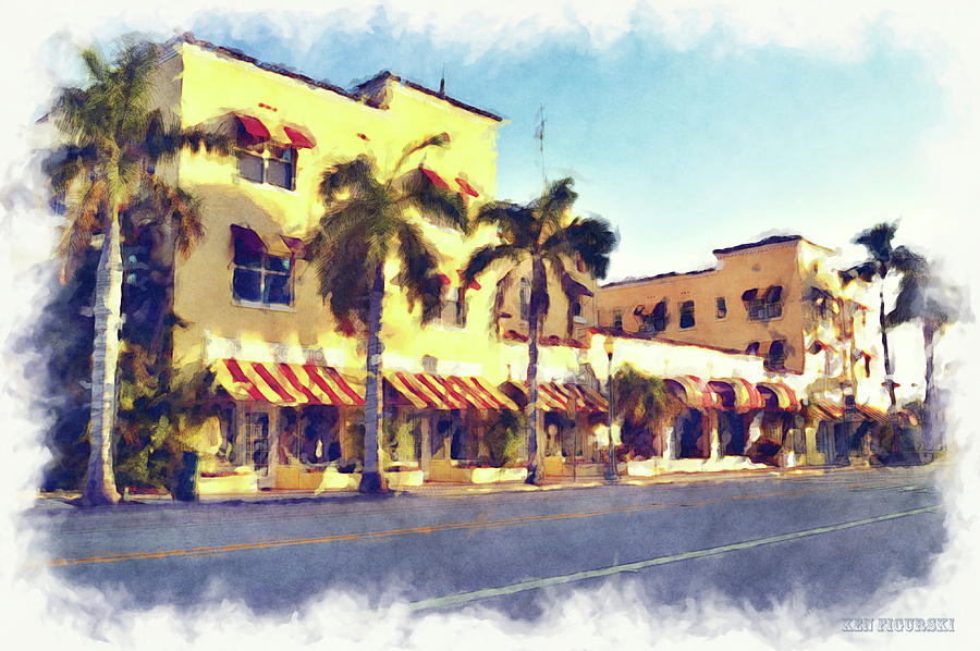 Historic Colony Hotel Delray Beach Florida 2 Mixed Media by Ken Figurski