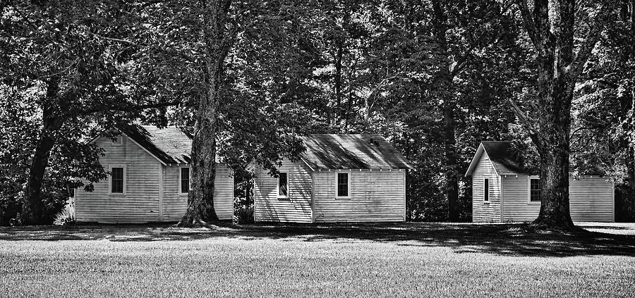 Historic Cottages - Mammoth Cave National Park - Kentucky - b/w Photograph by Greg Jackson