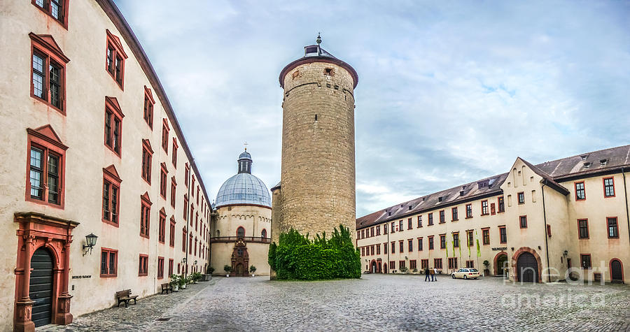 Historic courtyard of famous fortress Marienberg in Wurzburg, Bavaria, Germany Photograph by JR Photography
