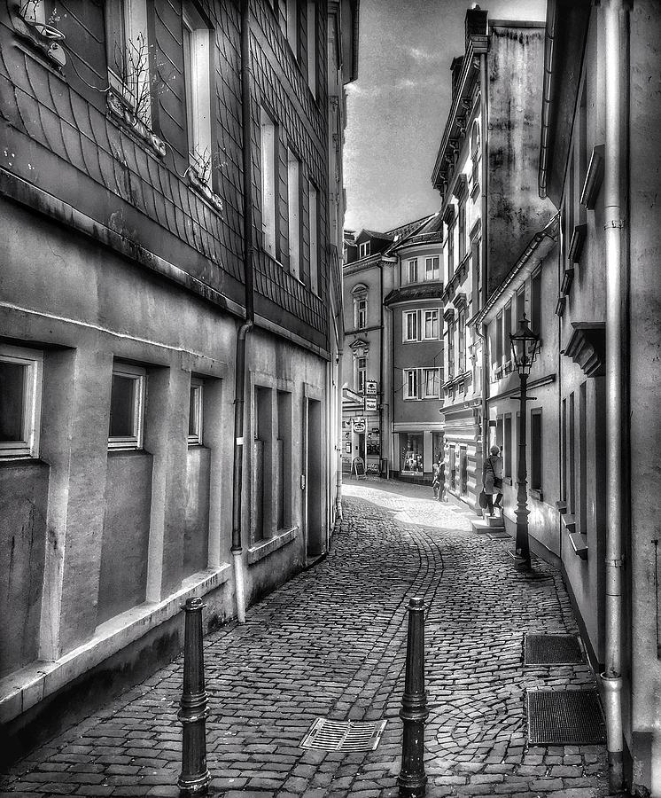 Black And White Photograph - Historic district of Ludenscheid by Dirk Jung