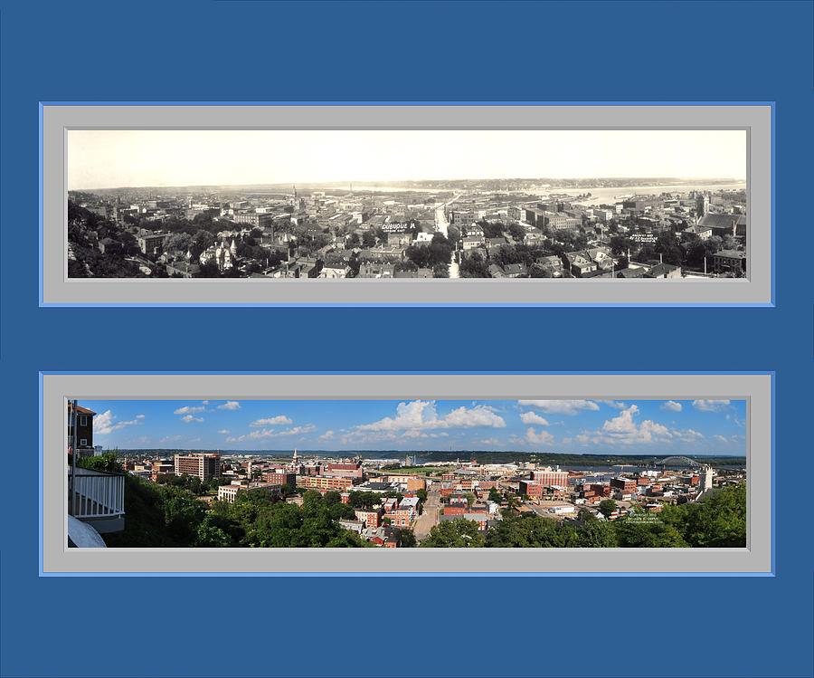 Historic Dubuque Iowa Panoramic Reproduction Looking East Photograph by Ken DePue