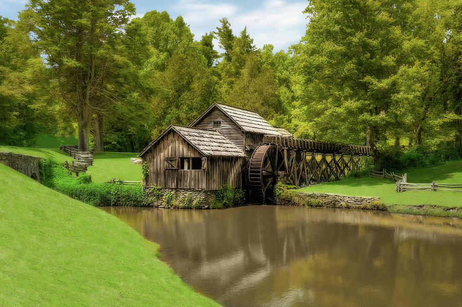 Historic Edwin B Mabry Grist Mill - Mabrymillsva185782 Photograph By ...