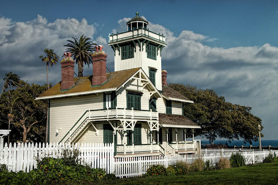 Historic Fermin Point Lighthouse in Los Angeles Photograph by Randall Nyhof