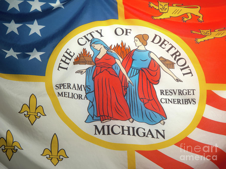 Historic Flag of Detroit Photograph by Ann Horn