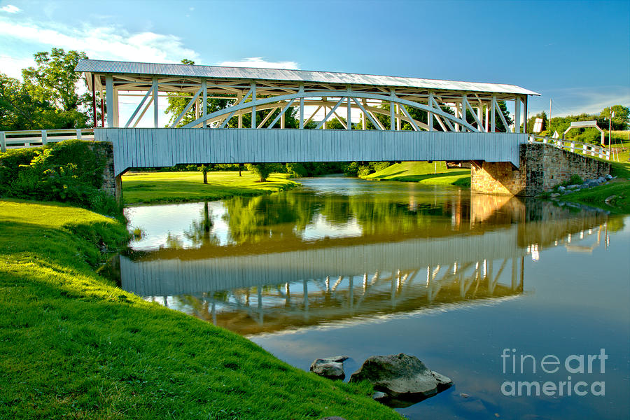 Historic Halls Mill Bridge Reflections Photograph by Adam Jewell