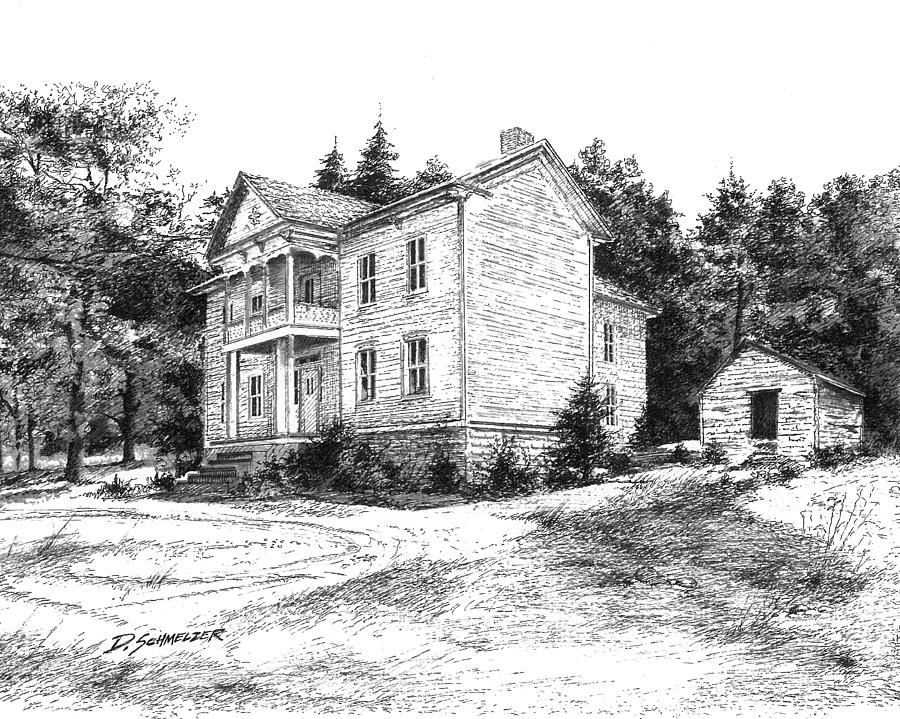 Historic Home Drawing by Dennis Schmelzer