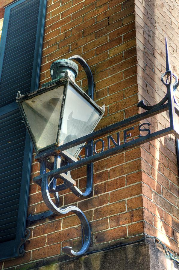 Brick Photograph - Historic Jones Street sign by Linda Covino