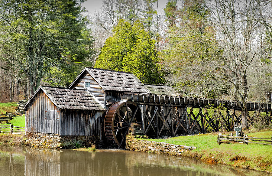 Spring Photograph - Historic Mabry Mill in Early Spring by Betty Denise
