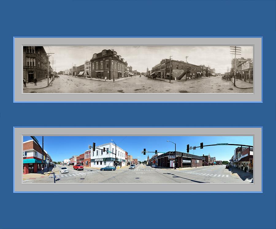 Historic Manchester Iowa Panoramic Reproduction Photograph by Ken DePue