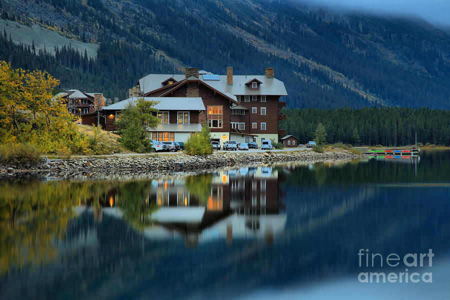 Glacier National Park Photograph - HIstoric Many Glacier Reflections by Adam Jewell