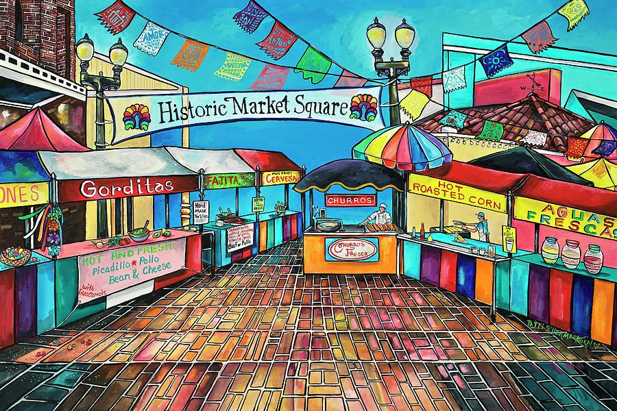 Historic Market Square Painting by Patti Schermerhorn