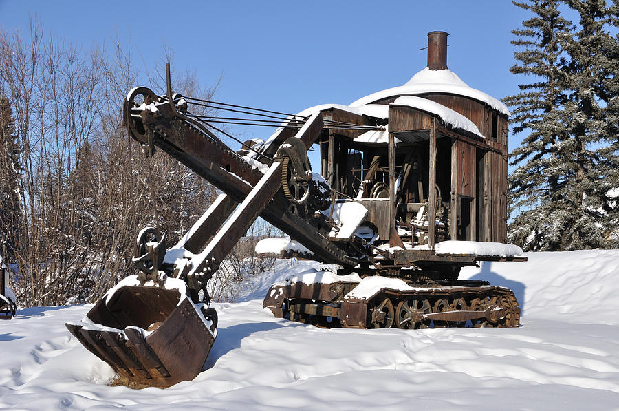 Historic Mining Steam Shovel during Alaska Winter Photograph by Gary Whitton