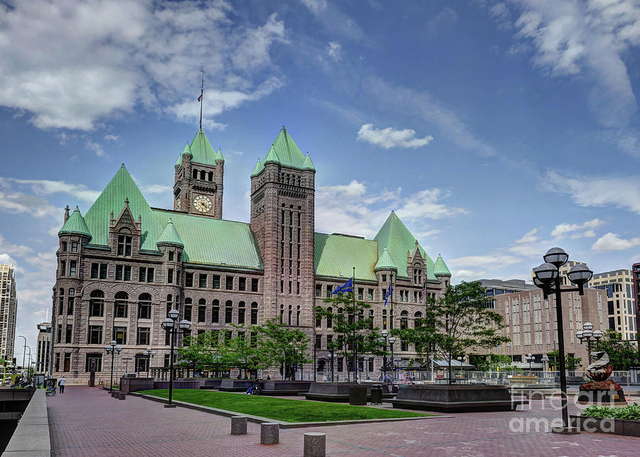 Historic Minneapolis City Hall and Courthouse Spring Afternoon Photograph by Wayne Moran
